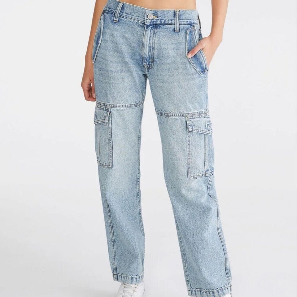 Aeropostale Blue Straight Leg Cargo Jeans